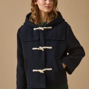 Kurze Damen-Cabanjacke aus Wolltuch