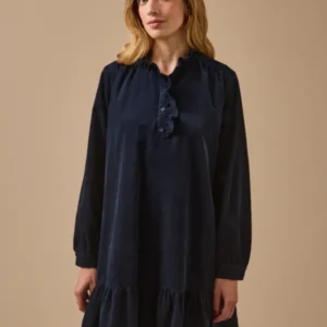 Kurzes Damenkleid aus Velourscord
