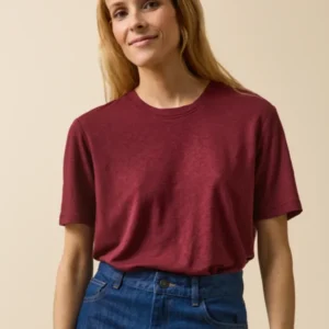 Damen-T-Shirt aus Leinen und Viskose