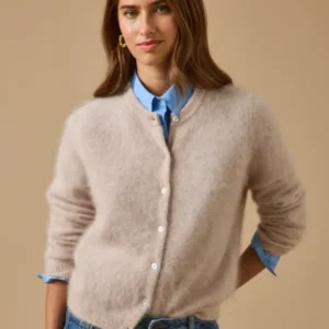 Damen-Cardigan aus gebürsteter Wolle