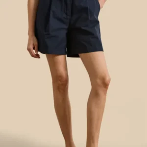 Damen-Chinoshort aus Baumwolle und Leinen