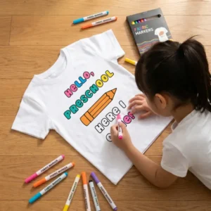 Colorable Hello, Preschool Here I Come! Bamboo Crewneck T-Shirt