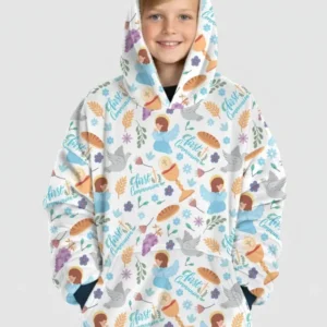 First Communion Wearable Bamboo Blanket Hoodie