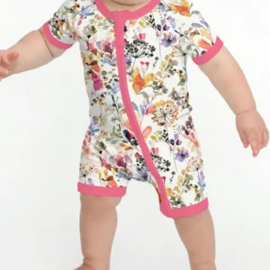 Wildflower Watercolor Garden Bamboo Shorty Zippy