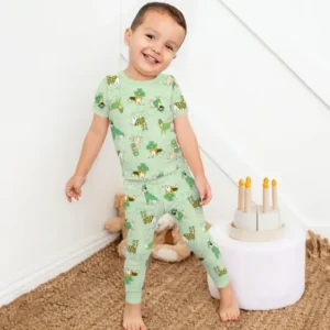 St. Patrick's Day Puppies Bamboo Two Piece Short Sleeve Pajama Set