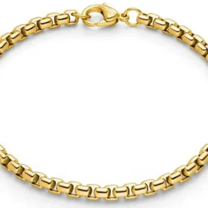 Goldfarbenes Panzerketten-Armband mit Verschluss