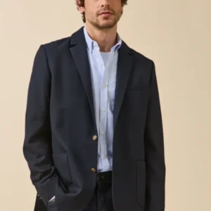 Herren-Blazer aus Twill mit goldfarbenen Knöpfen