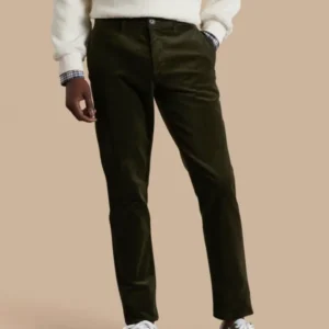 Regular Fit Herren-Chinohose aus Velours