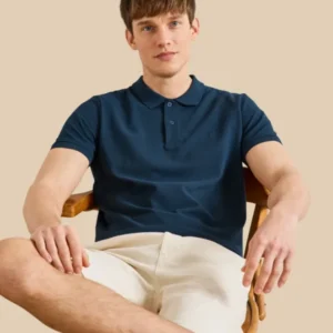 Einfarbiges Herren-Poloshirt aus Pikee aus Bio-Baumwolle