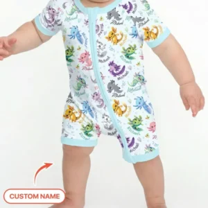 I Love You Axolotl Custom Name Bamboo Shorty Zippy