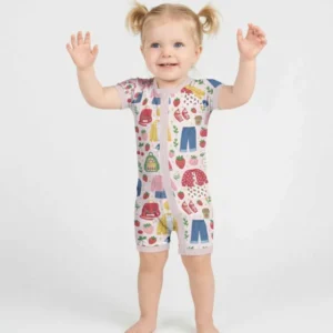 Strawberry School Style Bamboo Shorty Zippy