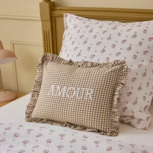 Kissen « Amour » mit Vichy-Print