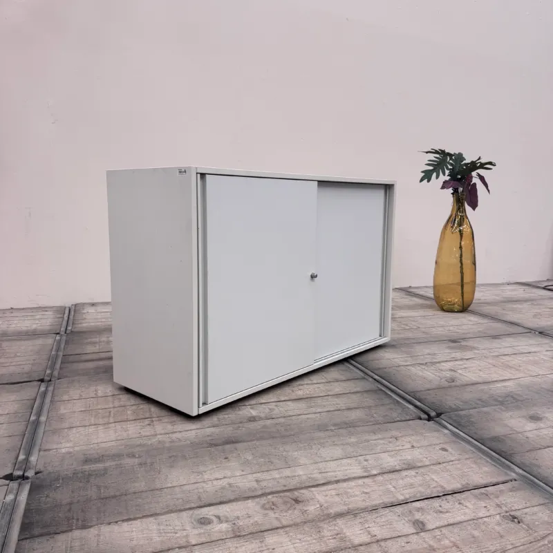 Planmöbel Sideboard 100cm 2OH Lichtgrau Büro Schrank gebraucht