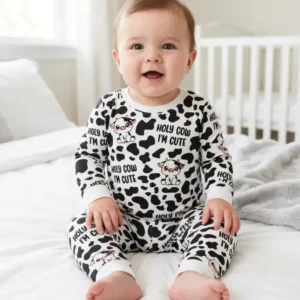 Holy Cow I'm Cute Bamboo Two Piece Long Sleeve Pajama Set
