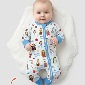 Mother Mary Pray For Me Custom Name Bamboo Convertible Zippy