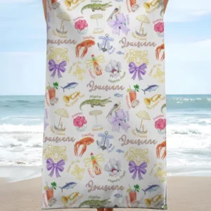 Louisiana Preppy Summer Bamboo Beach Towel