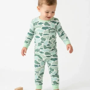 Lil Soldier Embroidered Bamboo Two Piece Long Sleeve Pajama Set