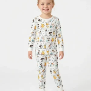 Biochemistry Cat Bamboo Two Piece Long Sleeve Pajama Set