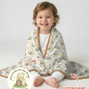 Kind Words Are Like Honey Custom Name Bamboo Blanket