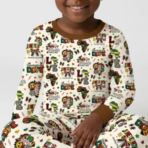 Juneteenth Breaking Every Chain Bamboo Two Piece Long Sleeve Pajama Set
