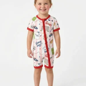 Striped Soccer Game Day Family Matching Bamboo Shorty Zippy