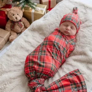Merry Little Plaid Bamboo Swaddle Blanket