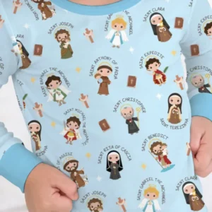 Saints in the Clouds Bamboo Two Piece Long Sleeve Pajama Set