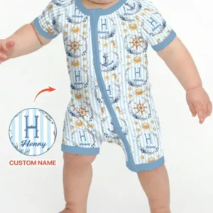 Bon Voyage Custom Name Bamboo Shorty Zippy