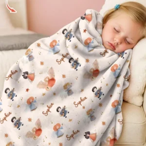 Guardian Angels Custom Name Bamboo Blanket