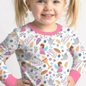 First Communion Bamboo Two Piece Long Sleeve Pajama Set
