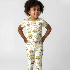 Ramadan Mubarak Matching Family Bamboo Two Piece Short Sleeve Pajama Set
