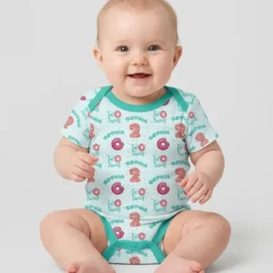 Custom Name Two Sweet Donut Bamboo Bodysuit