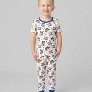 Hooked On Freedom Bamboo Two Piece Short Sleeve Pajama Set