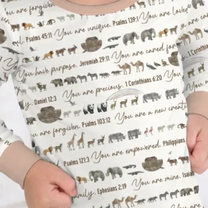 Biblical Noah's Ark Bamboo Two Piece Long Sleeve Pajama Set