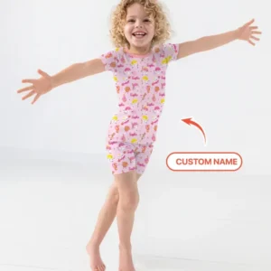 Baseball Mama and Mini Matching Bamboo Two Piece Short Sleeve Shorts Pajama Set