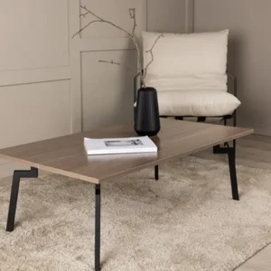 Couchtisch Hator - mit Stahlgestell und Walnussoptik