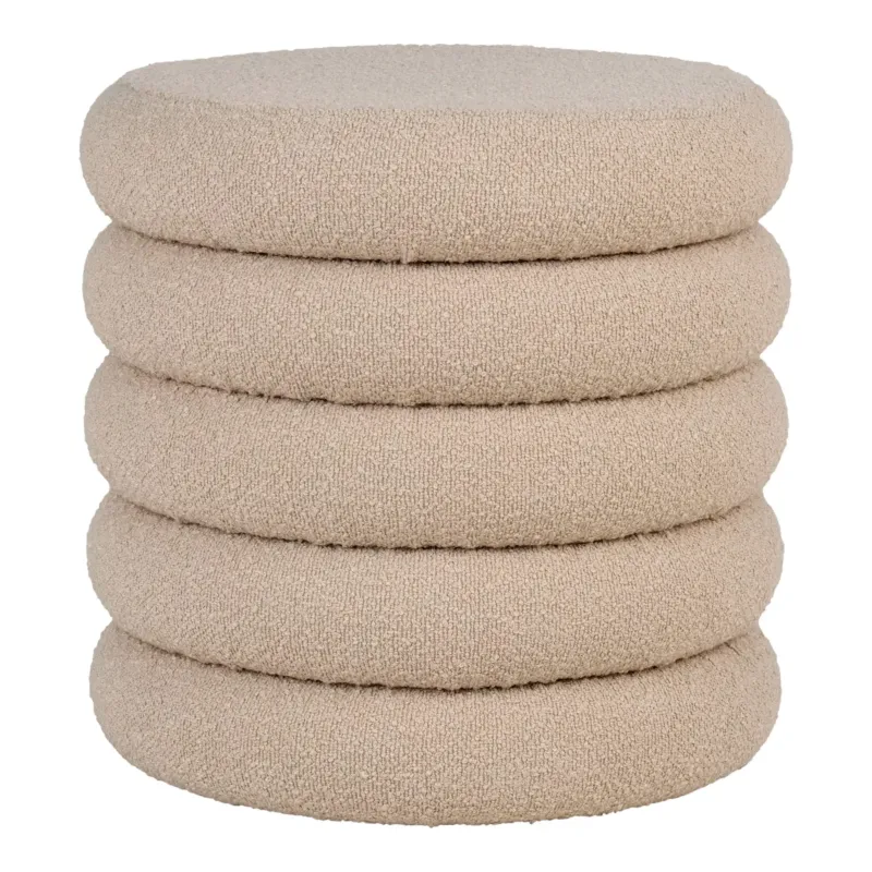 Beistellhocker Lorea Bouclé Beige