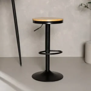 2er Set - Barhocker Cornelia mit Sitzfläche aus Kieferholz und Gestell aus Stahl