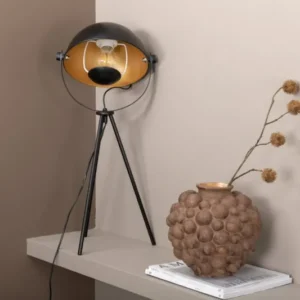 Tischlampe „California“ – Schwarze Leuchte mit goldenen Details
