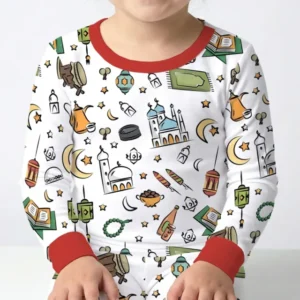 Ramadan Blessings Family Matching Bamboo Two Piece Long Sleeve Pajama Set