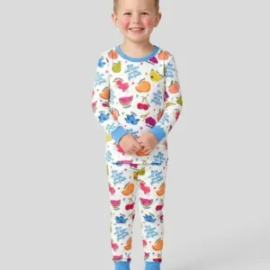 They Will Know You By Your Fruits Bamboo Two Piece Long Sleeve Pajama Set
