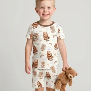 Custom Name Blessed By God Spoiled By Grandma Bamboo Two Piece Short Sleeve Shorts Pajama Set