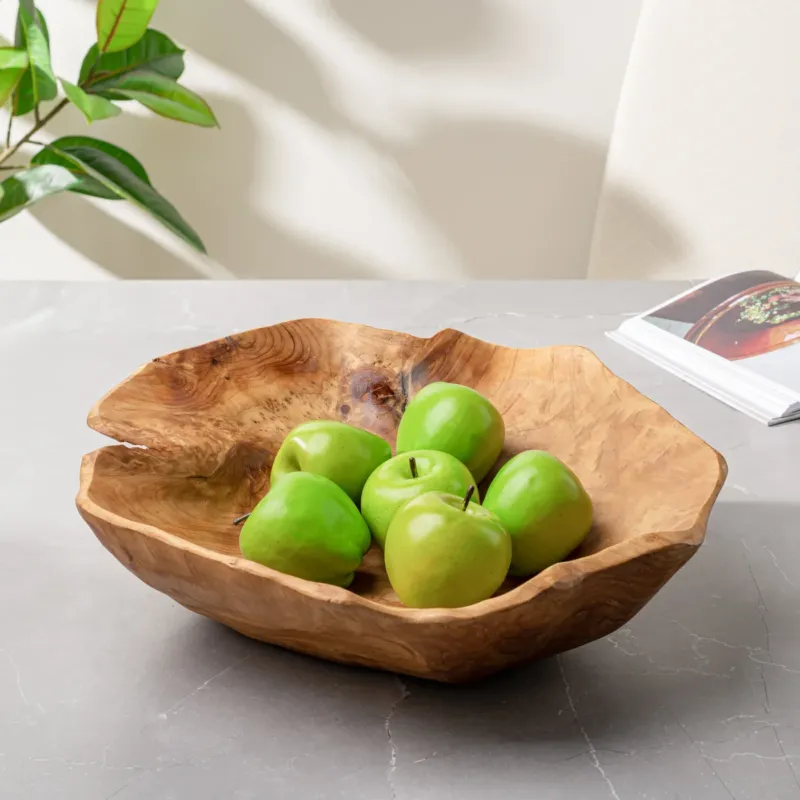 Costa Carved Wood 18 x 16.5" Bowl