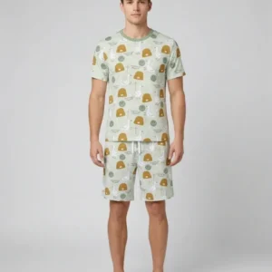Jesus Loves You Silly Goose Bamboo Men Short Sleeve Short Pajama Set