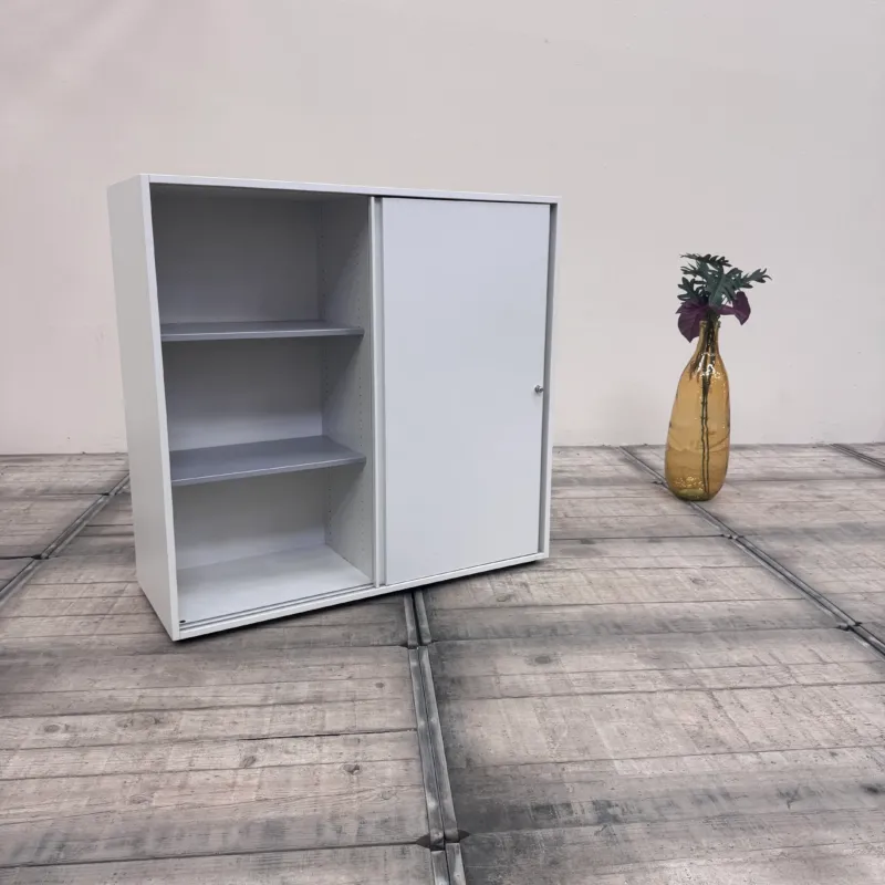Planmöbel Highboard 120cm 3OH Lichtgrau Büro Schrank gebraucht