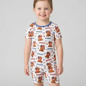 Moo-Rica Cowgirl Bamboo Two Piece Short Sleeve Shorts Pajama Set