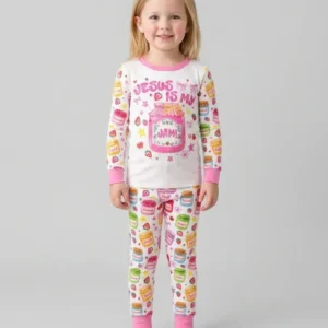 Preppy Summer Jesus Is My Jam Bamboo Two Piece Long Sleeve Pajama Set