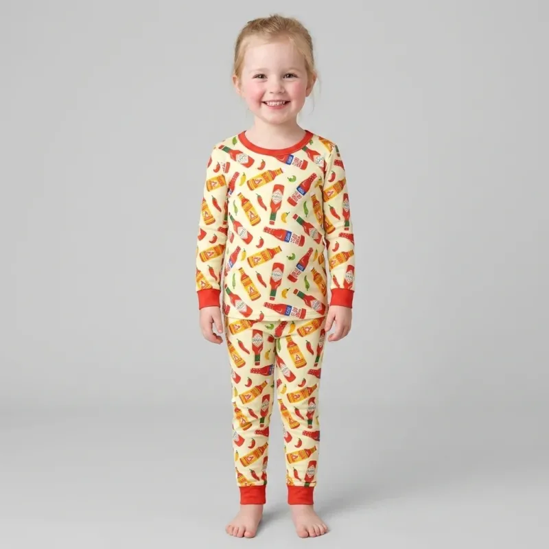 Spicy Sauce Bamboo Two Piece Long Sleeve Pajama Set