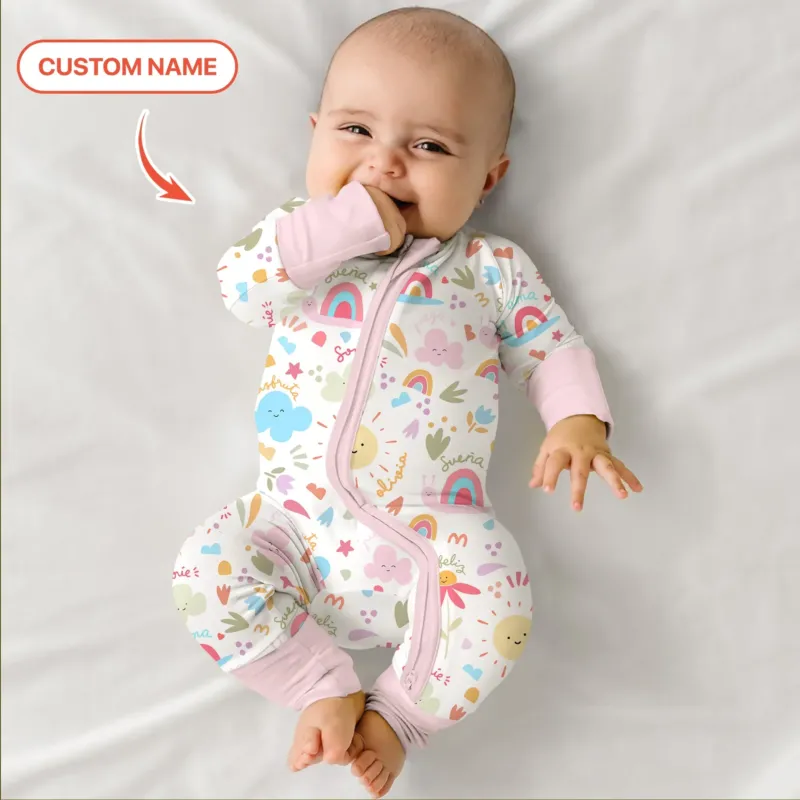 Custom Name Positive Spring Garden Bamboo Convertible Zippy