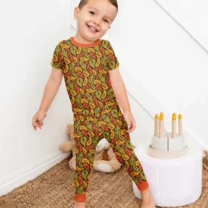 Retro Haunts & Happy Boos Bamboo Two Piece Short Sleeve Pajama Set